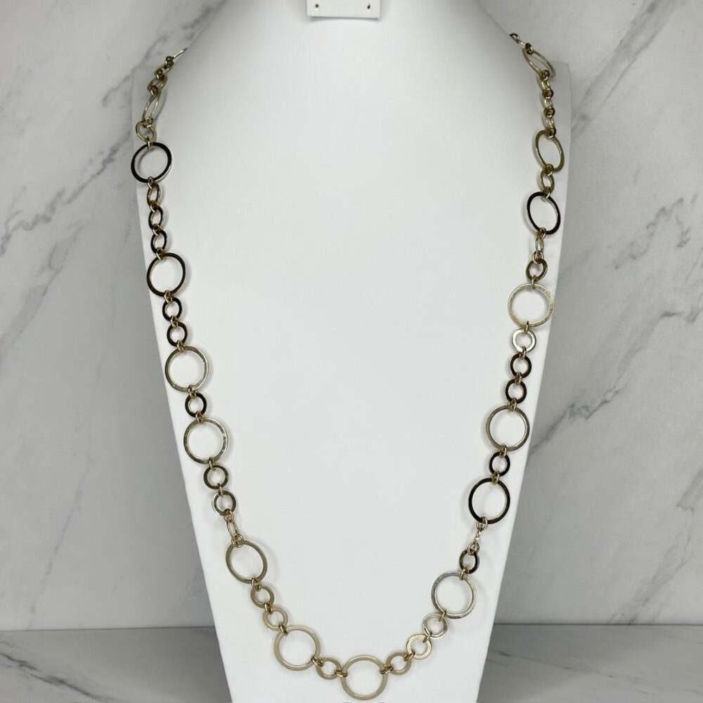 Chico's Gold Tone Circle Chain Link Necklace ✨